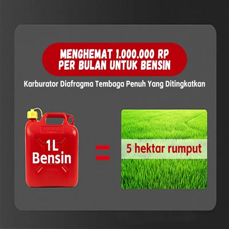 REAIM Mesin Potong Rumput Gendong 4 Tak 10000RMIN Brush Cutter 2 Tak 4 Stroke Desain Lipat Praktis Untuk Pemangkasan Rumput Tanaman Kuat Tahan Lama Hemat Bahan Bakar Mudah Digunakan Cocok Kebun Lahan Pertanian Pekarangan Rumah Harga Terbaik 6