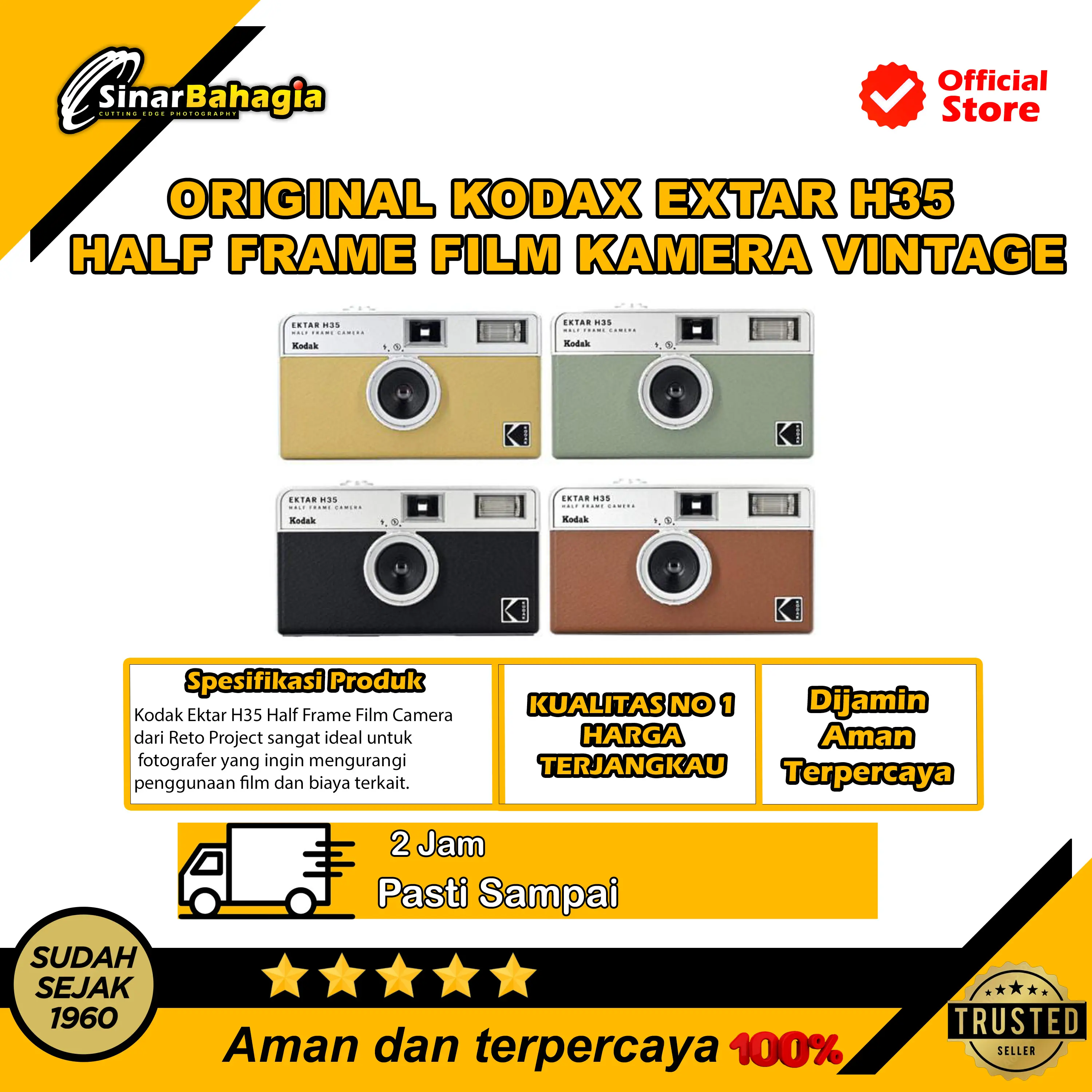 ORIGINAL KODAX EXTAR H35 HALF FRAME FILM KAMERA Vintage