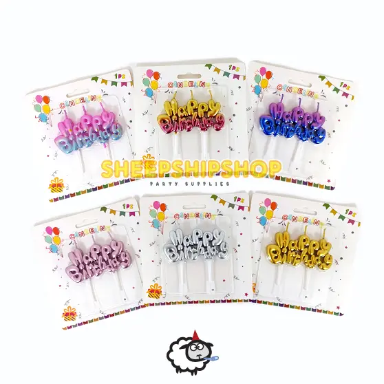 LILIN HBD MINI SET GOLD CHROME Pesta Ulang Tahun Happy Birthday