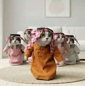 USINGCLOATH BAJU KUCING KARAKTER GAMIS SULTAN BESERTA TUTUP KEPALA BAHAN NYAMAN ELASTIS UNTUK ANABUL BOBOT 3-6KG