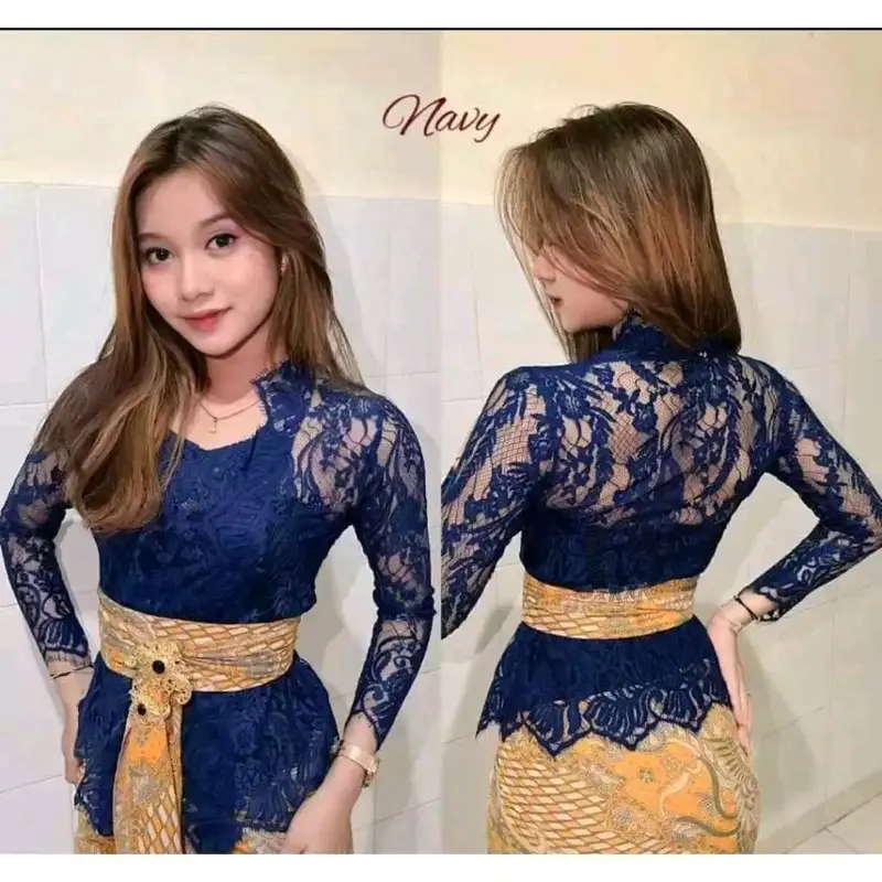 (TERLARIS) kebaya borkat sofia, atasan kebaya kutu baru lengan  Panjang Setelan Wisuda Kondangan Pesta kebaya berisi kancing 5