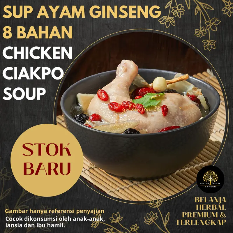 Ciakpo Ginseng Tim Ayam Sup 8 Bahan Fresh Masakan 0