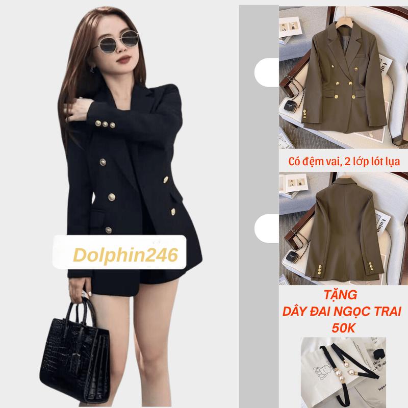 Áo Vest Nữ Áo Blazer Dáng Suông KHÔNG KÈM CÀI ÁO Chất Cát Hàn Cho Nữ CÓ Đệm Vai Khoác Ngoài 2 Lớp Dài Tay austria Women Top Jacket  Kem cúc đồng M275 F-14.1