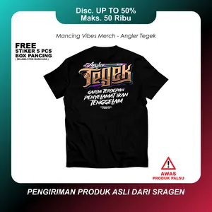 [ PROMO SPESIAL ] Kaos Mancing Vibes Angler Tegek Bahan Katun Combed 24s Premium Free Stiker & Box Pancing Mini
