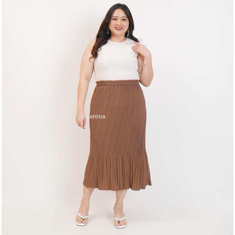 Marena Enzi Rok Plisket 7/8 Jumbo | Rok Midi Jumbo | Pleat Skirt Big Size Premium 0