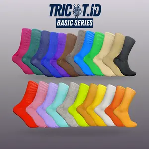 TRICOT.ID Kaos Kaki Polos Varian Warna Pria Wanita Katun Panjang Lembut Motif Nyaman Basic Series Tebal Pendek Full Cover Oldschool