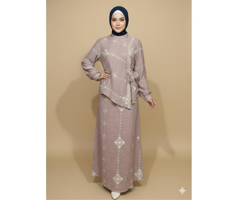 Setrok mileya/setelan rok terbaru2026/baju lebaran 2026/setelan rok mewah dan elegan/setrok kekinian