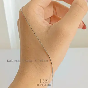 [Iris Jewellery] - Kalung Italy Kaca - S - 35 cm - S925 lapis LM 18K