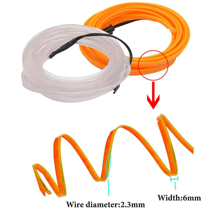 Dải Đèn Neon Linh Hoạt Thông Dụng Trang Trí Cho Nội Thất Xe Hơi, Đèn Tạo Không Khí Xung Quanh Tự Động Với Ổ USB, 1M / 3M / 5M, Nóng Bỏng, Tự Làm 2