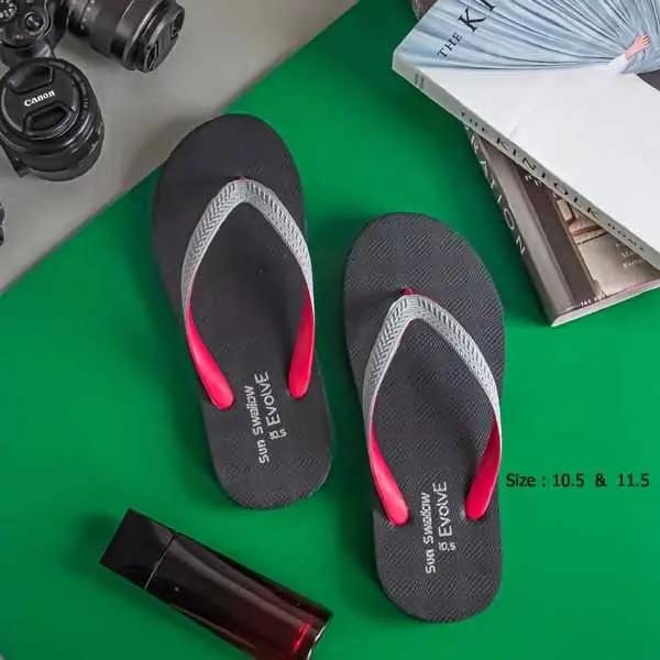 Pria Sandal Jepit Jumbo Sun Swallow Evolve 10.5 dan 11.5 Sendal Karet Hitam Cowok 3