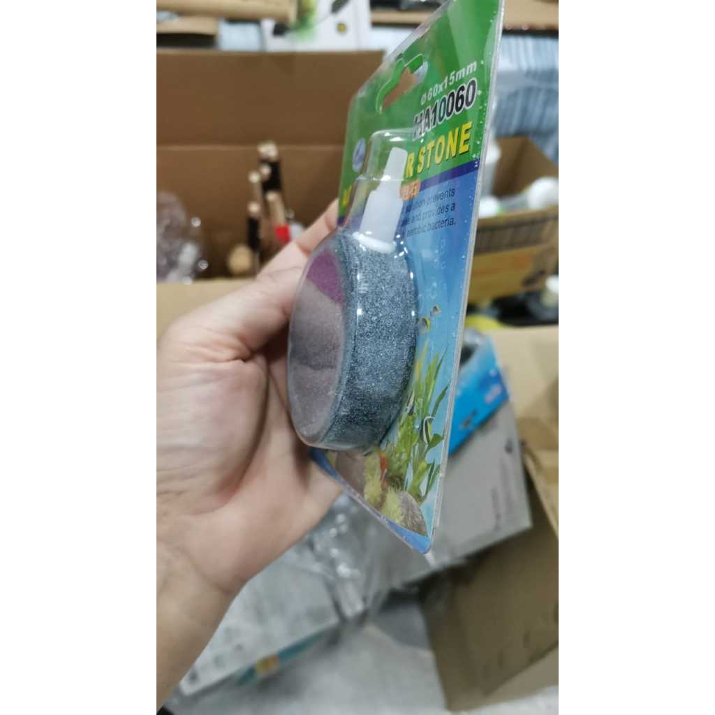 Air Stone 6cm Diameter Aquarium Fish Tank Flat Round Pancake HA10060 Batu Udara Ikan Akuarium HaoHai Bulat