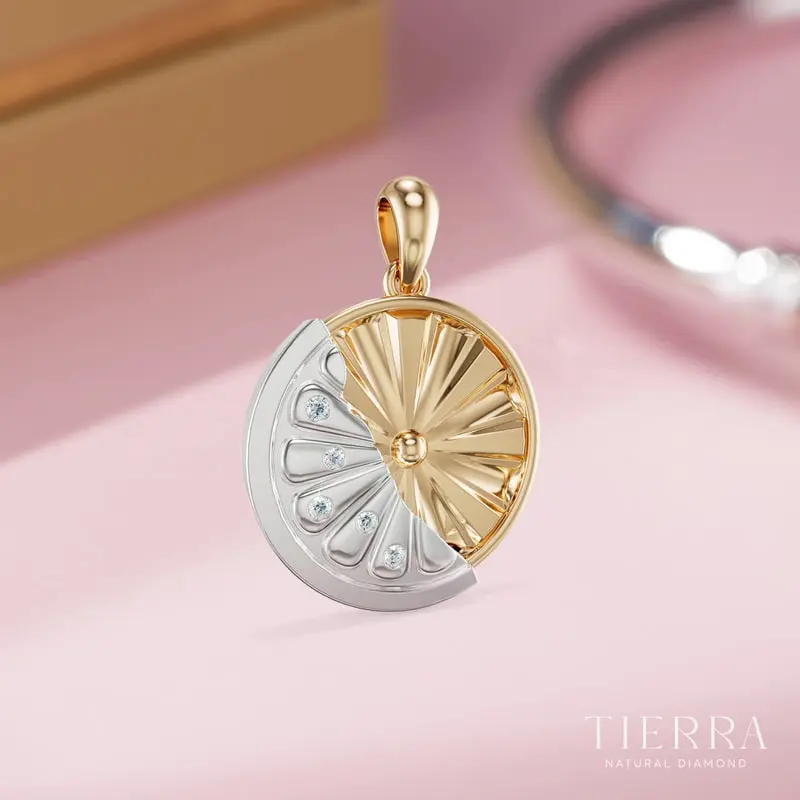 Charm TIERRA MDA0007 Choco Orange vàng 14k/ 18k
