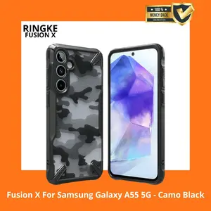 Ringke Fusion X Case Untuk Samsung Galaxy A55 5G - Camo Black Original