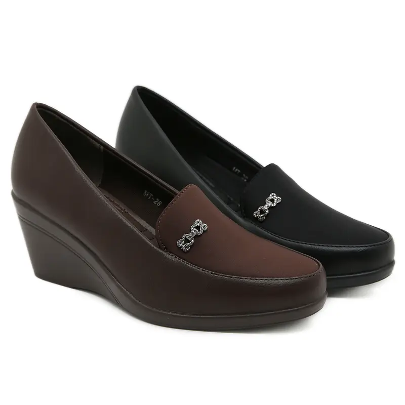 BOZKA new arrival sepatu pansus premium MT26 wedges shoes Heels Wanita Black 0