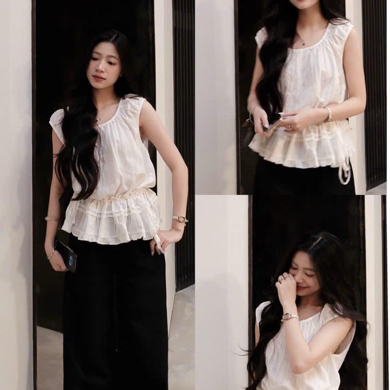 [Deal mở bán • T.Hà] Áo sát nách thô boil có dây rút eo freesize by Halinh M333