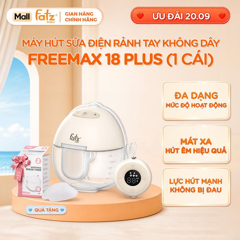 Máy hút sữa điện rảnh tay không dây Freemax 18 Plus Fatz Baby dung tích 180ml…