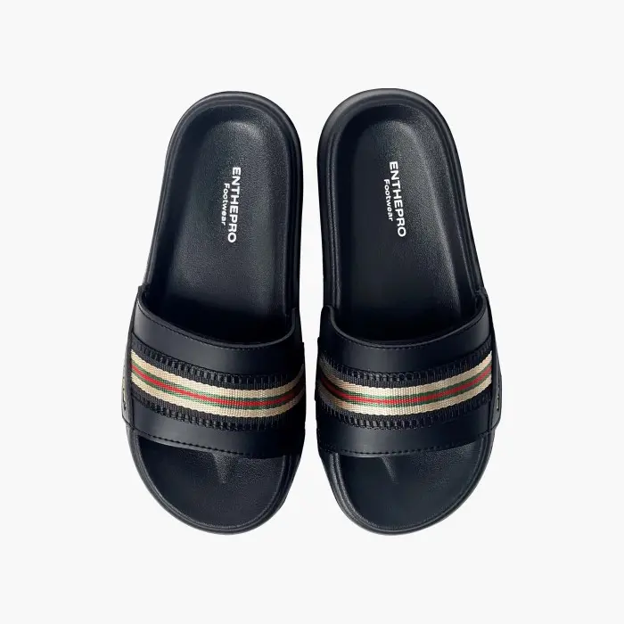 ENTHEPRO 39-43 Sandal Slide Pria Proslide Elvio Black - Sandal Selop 2