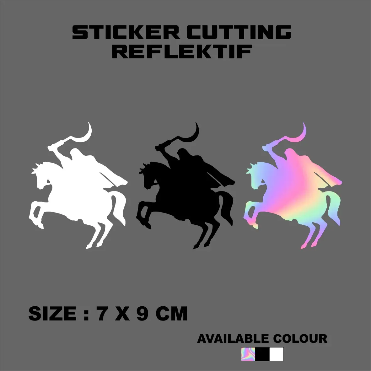 Sticker Cutting Kuda Perang/Berkuda CR, Sticker Motor, Mobil Dan Helm Viral Tiktok Keren Reflective/Menyala Car