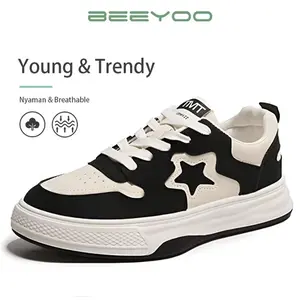 Beeyoo Sepatu Sneakers Wanita Fashion Cewek Kekinian Model Korea Olahraga Sport Shoes Casual Karet Hitam WK139