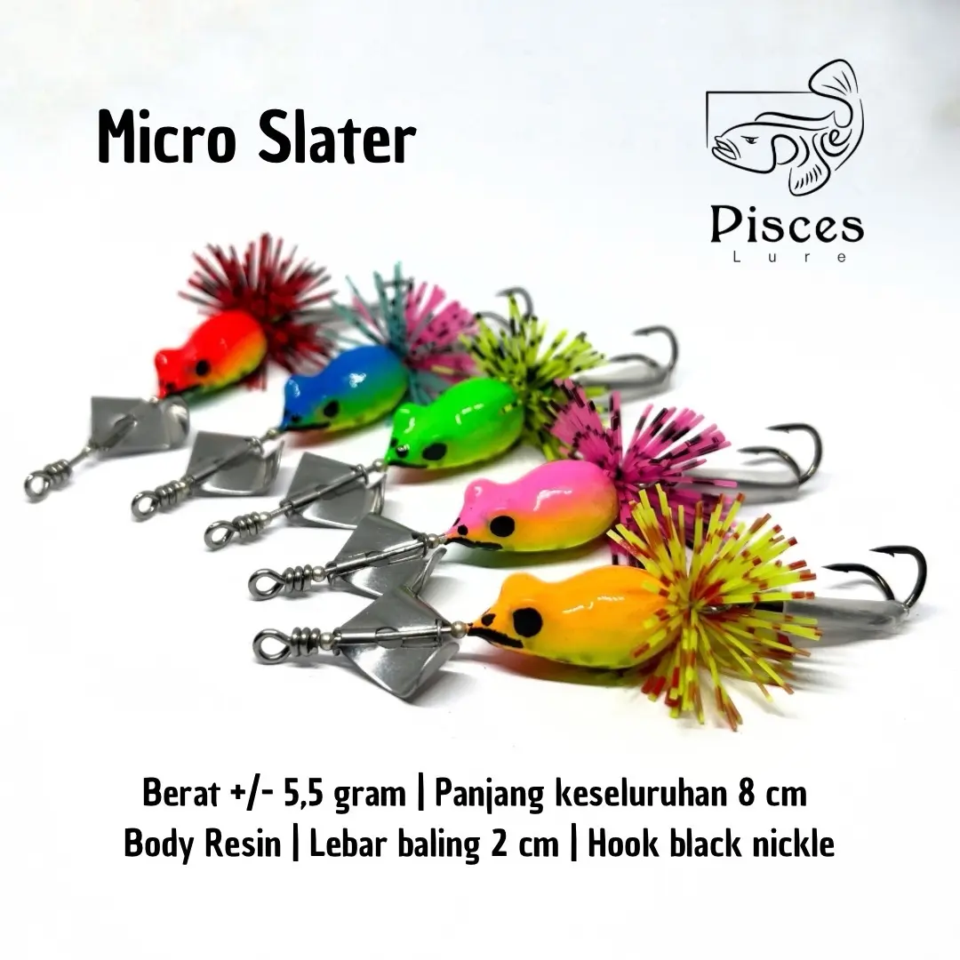 Micro Slater Polos Super Mini Umpan Pancing Mancing Casting Kocolan Ikan Gabus Limbata 5.5 gram Lure