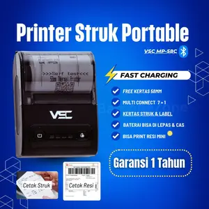 MOBILE PRINTER BLUETOOTH THERMAL RECEIPT PPOB/KASIR 58MM VSC MP-58C - PRINT ALAMAT THERMAL