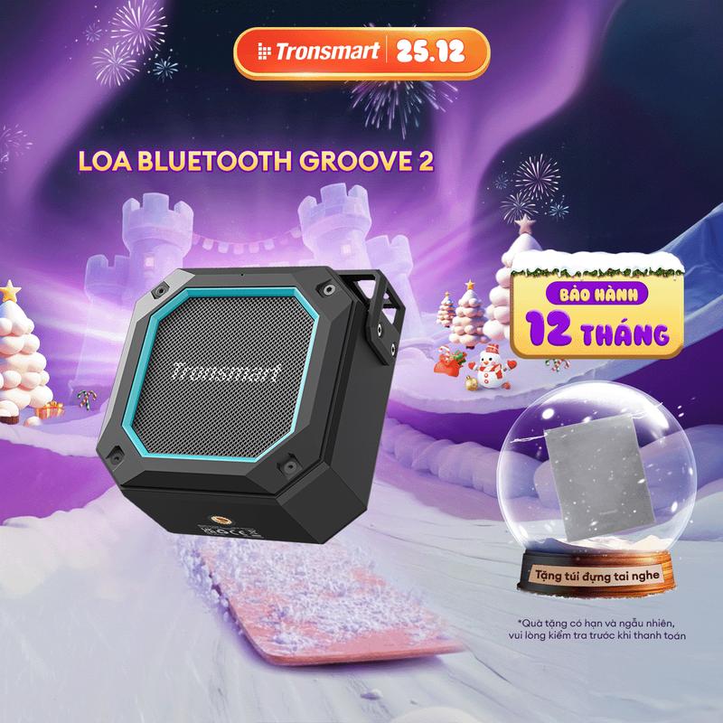 Loa Bluetooth 5.3 Tronsmart Groove 2 Chuẩn kháng nước IPX7 Thời gian chơi nhạc lên đến 18 30% âm lượng giờ Chế độ đèn led sinh động | Bảo hành chính hãng 12 tháng | TM-795824 Củ Loa Nghe Nhạc