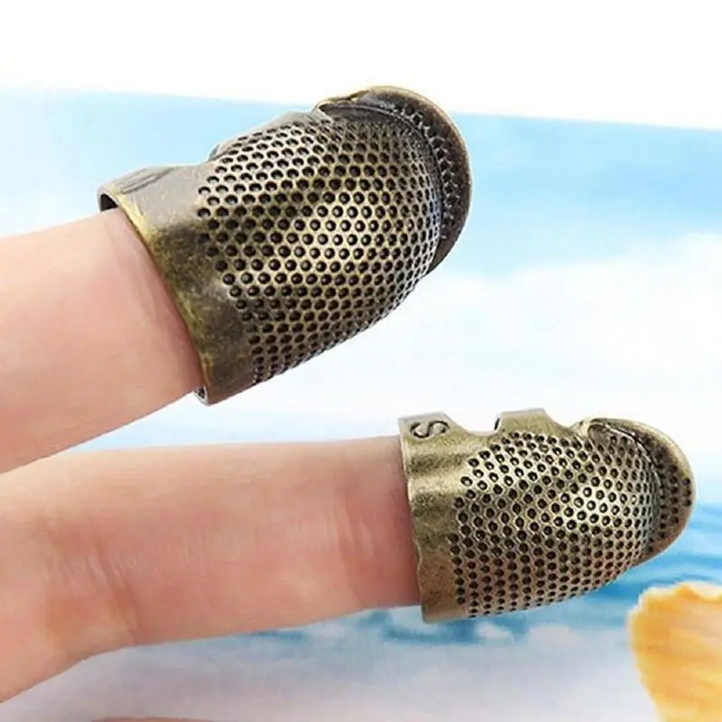 Retro Sewing Thimble Finger Protector Ring Sewing Knitting Accessories Tools Cross Embroidery Top Needle Set Retro Thickened Copper Top Needle Worth To Buy