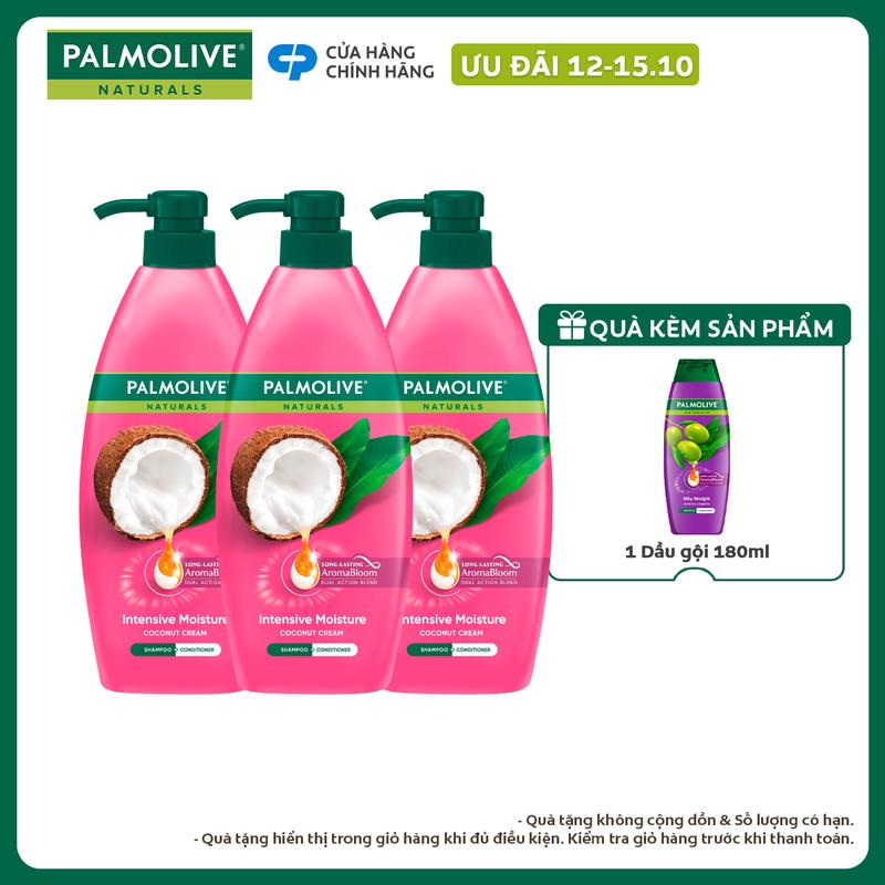 [Ưu đãi 12-15.10] Bộ 3 Dầu gội Palmolive Naturals chiết xuất thiên nhiên Chăm Sóc Tóc và Dưỡng Tóc bồng bềnh 600ML phù hợp cho Nữ và Nam