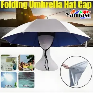 95cm Payung lapis ganda payung kepala berventilasi bernapas topi matahari dewasa payung olahraga luar ruangan payung memancing