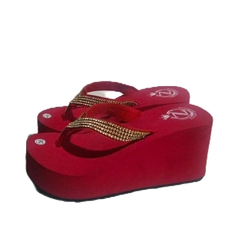 sandal wedges 8cm jepit kecil payet mutiara Wanita. 3