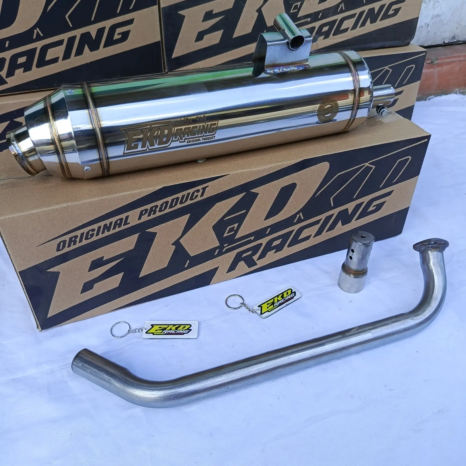 KNALPOT STANDAR RACING ORIGINAL EKD RACING STAINLESS PNP UNTUK MOTOR BEAT VARIO NMAX SCOOPY AEROX ADV LEXY ALL MATIC