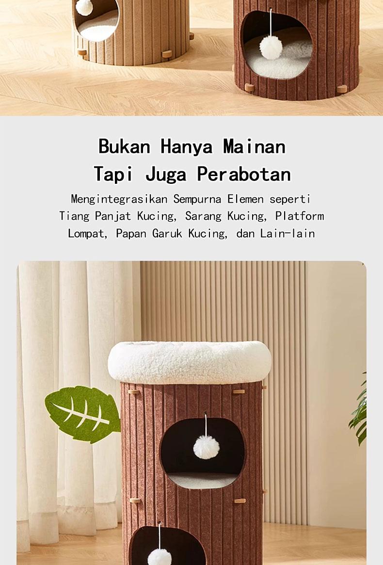 【SA FurBuddy】Kombinasi pohon kucing dan tempat tidur kucing (alas tidak termasuk), lubang pohon kucing berlapis-lapis, juga dapat digunakan sebagai tiang garukan, cocok untuk rumah tangga dengan banyak kucing.