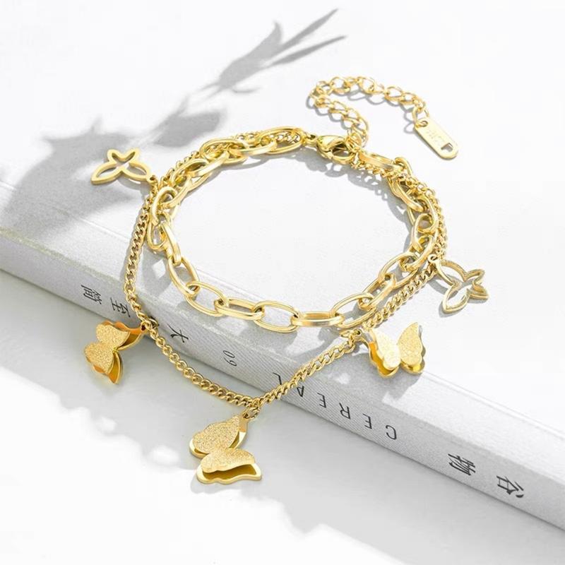 Product Introduction of 【 48 Styles】 Titanium Steel Gold Bracelet ,  Not Fade Bracelet for Women Stainless Bracelet Rose Gold Accessories 34