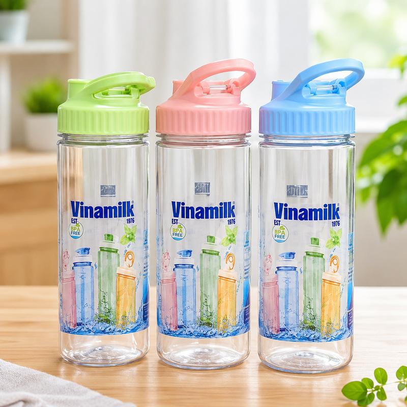 Bình Nước Đi Học Đi Làm Siêu Nhẹ Nhựa An Toàn Cho Bé Và Người Lớn