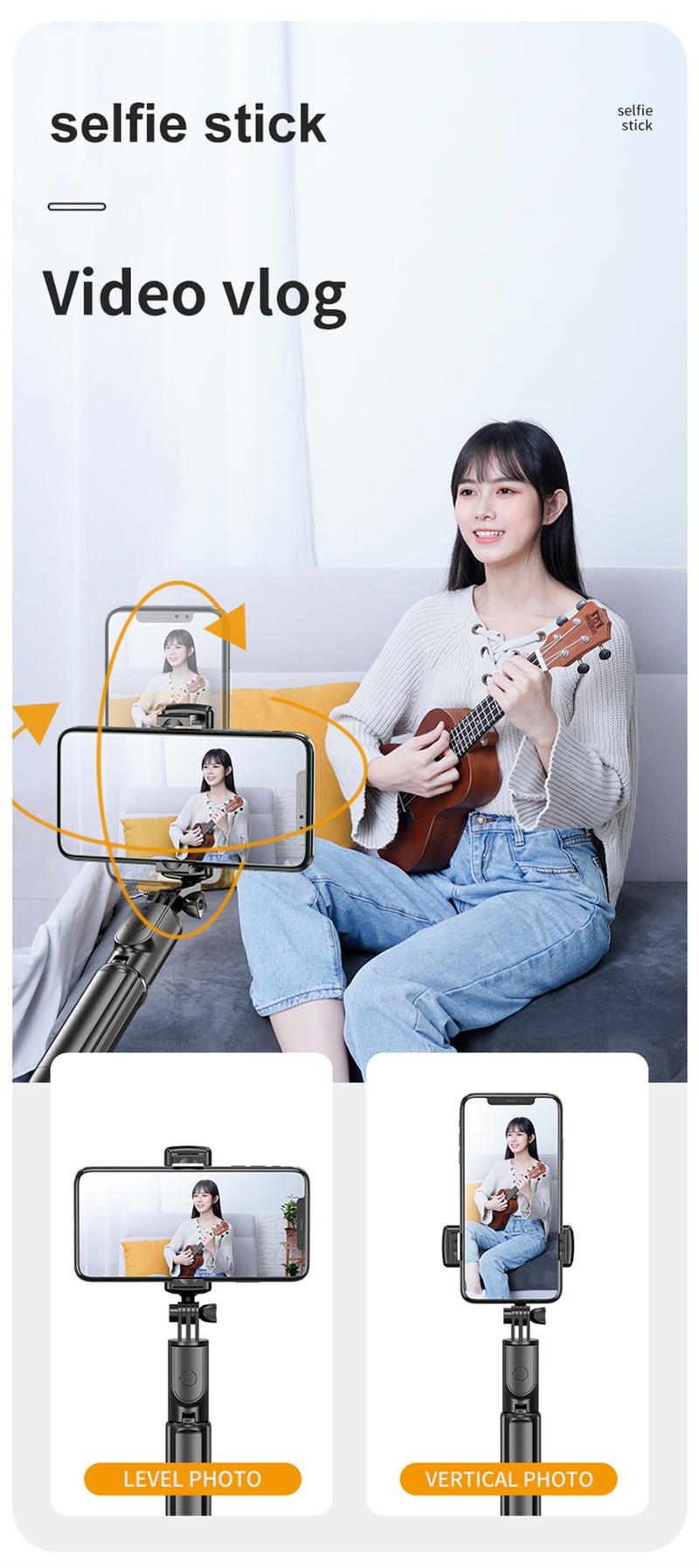 Product Introduction of Bluetooth Wireless Mini  Selfie Tripod Extendable Monopod Remote Shutter For iPhone Samsung Xiaomi Phone Holder 32