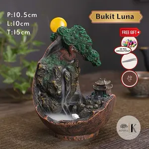 Miniatur Dupa Aromaterapi Asap turun Air Terjun Bukit Luna (Bonus dupa aromaterapi 20pcs,pinset & alas)