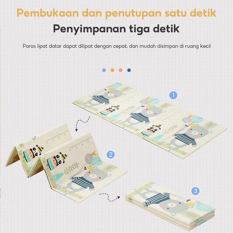 Playmate Bayi Karpet Lipat Motif 200x180cm & 120x180cm Tebal 8-15mm Matras Lipat SNI untuk Kegiatan Bayi Bantal Empuk Tikar Puzzle Stok Ready