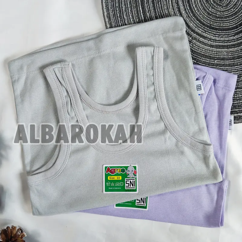 Paket Lusinan  Singlet Agree ST 05 Warna Polos / Pakaian Dalam Anak Unisex 4-15 th Dasar Warna / Kaos Singlet Anak 3pc,6pc ,12pc Fashion 3