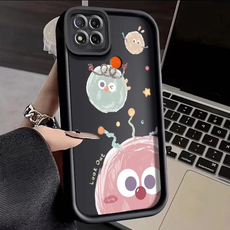 Casing Hp Xiaomi Redmi 9C Redmi 9C NFC Redmi 10A POCO C31 Case pola Bola berwarnat desain Casing HP lensa kamera Softcase genggam silikon Kesing