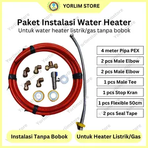 Paket Instalasi Water Heater Listrik/Gas Tanpa Bobok Tembok