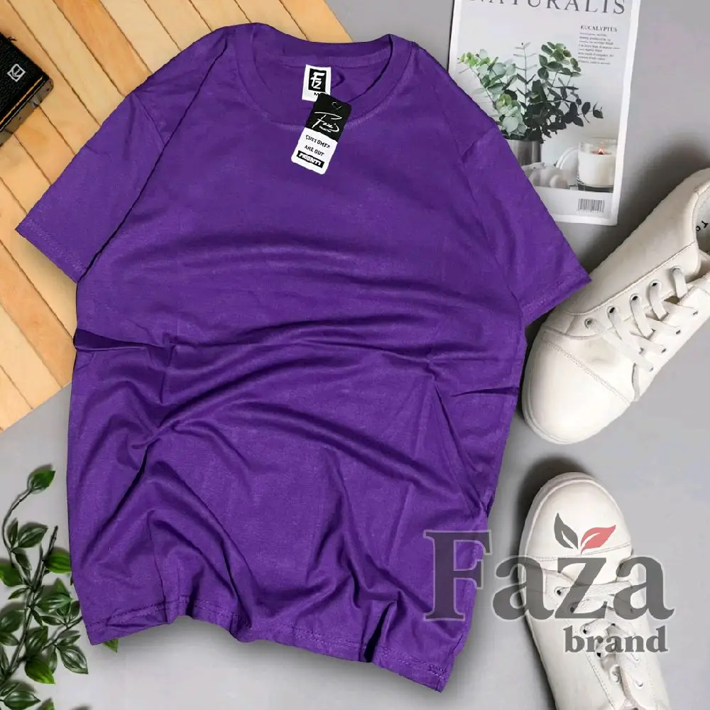 KAOS POLOS WARNA UNGU BAHAN KATUN COMBED 24S