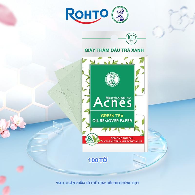  Giấy thấm dầu trà xanh Acnes Green Tea Oil Remover Paper 100 tờ. 
