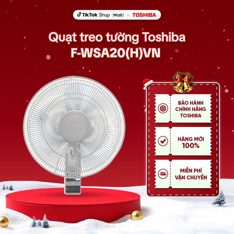  Quạt treo tường Toshiba F-WSA20 H VN - Điều khiển từ xa - Hẹn giờ tắt - Hàng chính hãng bảo hành 12 tháng 