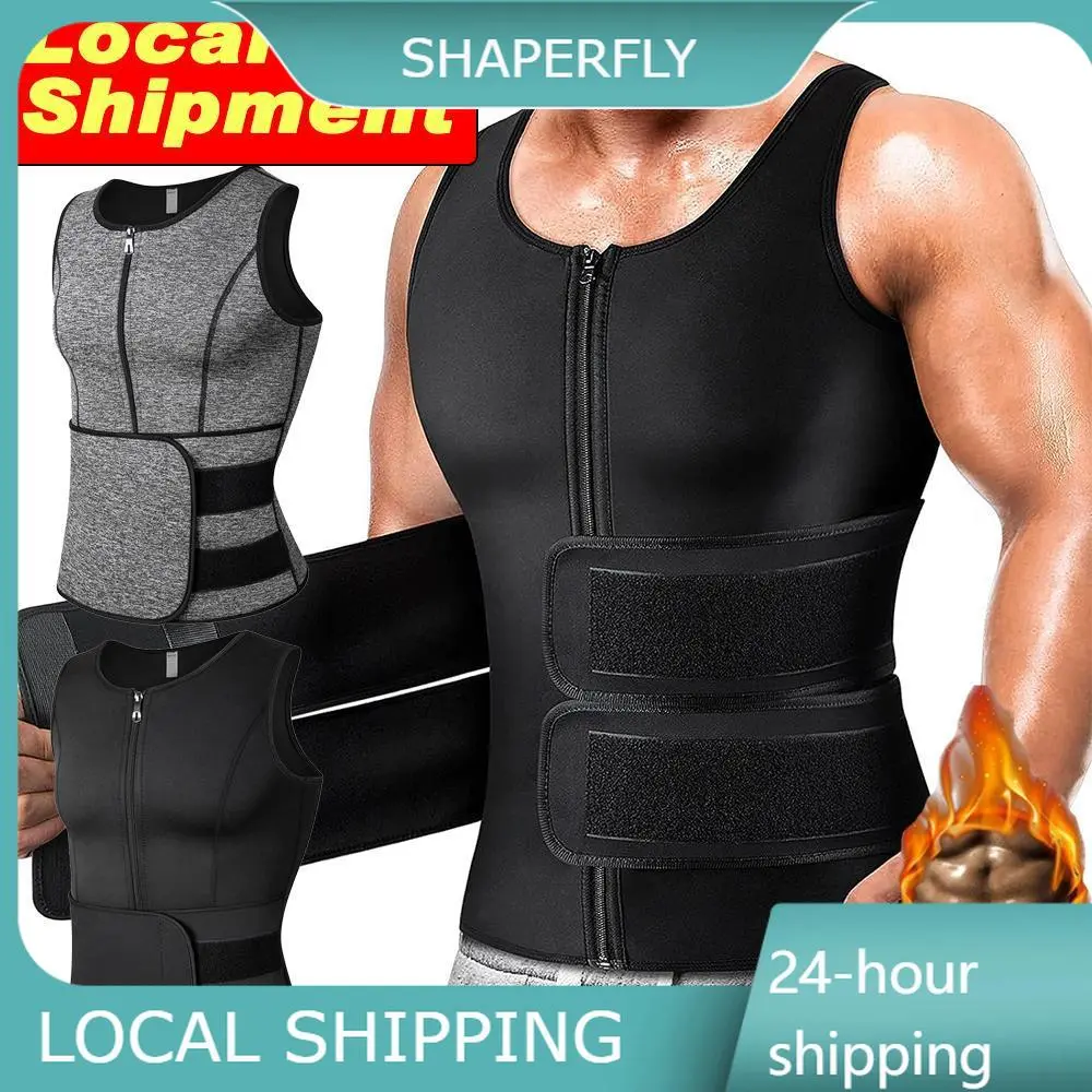 Men's Shaping Waist Girdle Vest Shirt Sauna Sports Vest Belt Compression Bottom Shirt Shapewear top Outdoor Tie Dye