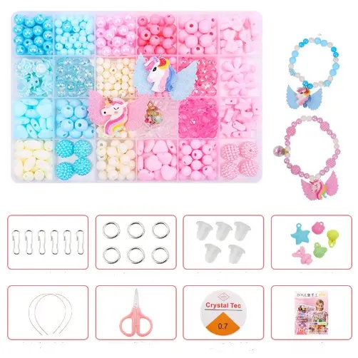 Unicorn merah muda dan biru