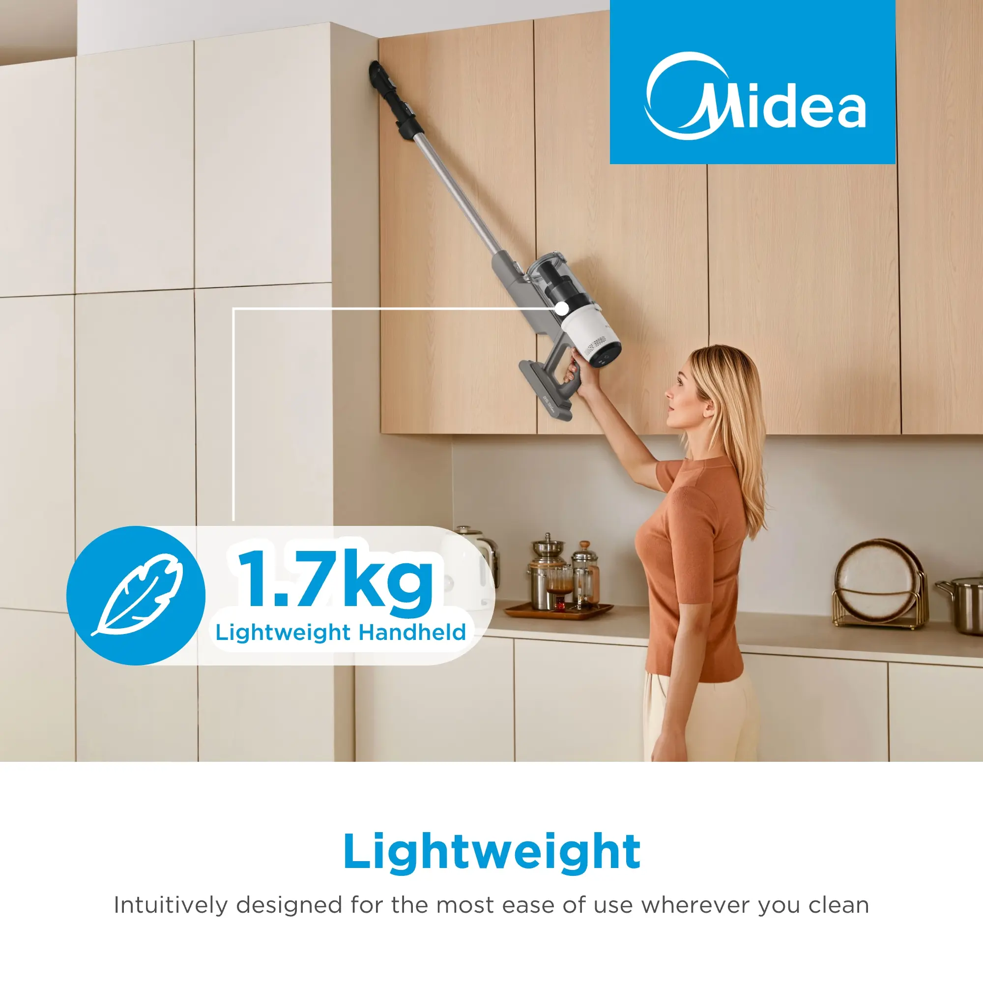 Midea Vacuum Cleaner P9 lite, 28000Pa powerful suctio,4-in-1