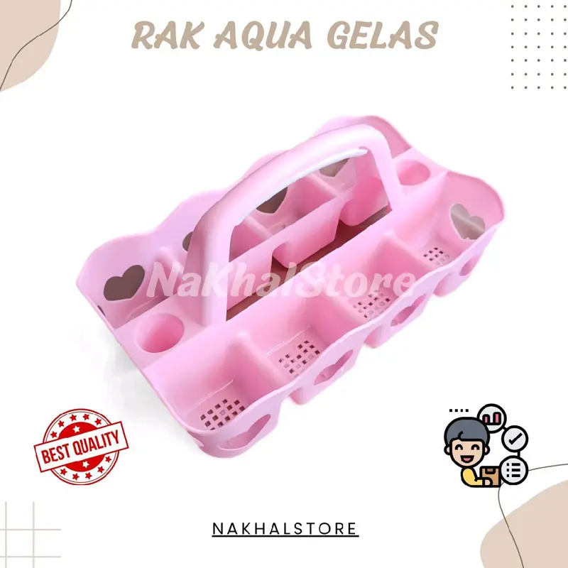 Rak Aqua Gelas Rak Aqua 8 slot Rak Aqua Plastik Tempat Aqua Gelas Tempat Penyimpanan Aqua Gelas 1