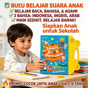 Buku Sudut Tumpul Tidak Tajam Elektronik, Touch Sound Smart Book 3 Bahasa: Indonesia, Inggris, Mandarin. Mainan Edukasi Sudut Bulat Aman, Tidak Melukai Kulit Anak. Cocok Untuk Paud, Tk, 3-6 Tahun. 26 Materi: Abjad, Angka, Hewan, Warna, Buah-Buahan