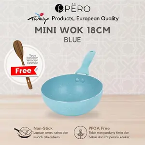 [Exclusive Celyhome PO 1 MARET] Pero Mini Wok 18 Cm / Wajan Panci Penggorengan Deep Fry 18 Cm / Tanpa Tutup / Anti Lengket