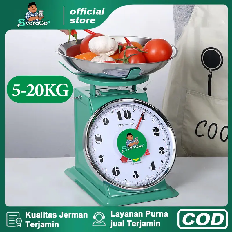 SvaraGo Timbangan Mekanik Berkelas! Kapasitas 5kg - 20kg, Gampang Dipakai, Harga Super Terjangkau untuk Semua Kebutuhan Pencatatan Berat!  Timbangan  manual
